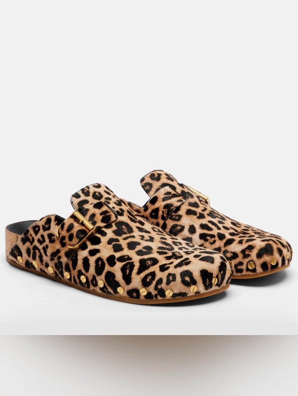 Veronica Beard Fern Leopard Print Calf Hair Mules NWOB Size 8